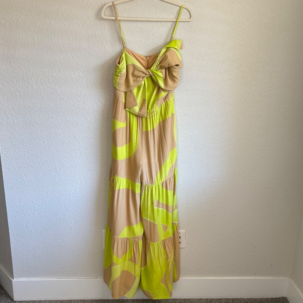 Hutch for Anthropologie Bow Front Wide Leg Jumpsuit 6 Wedding Boho Vacation